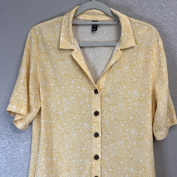 Salty Crew Seafarer Floral Button Up Dress Dusty Gold Small - Picture 3 of 10